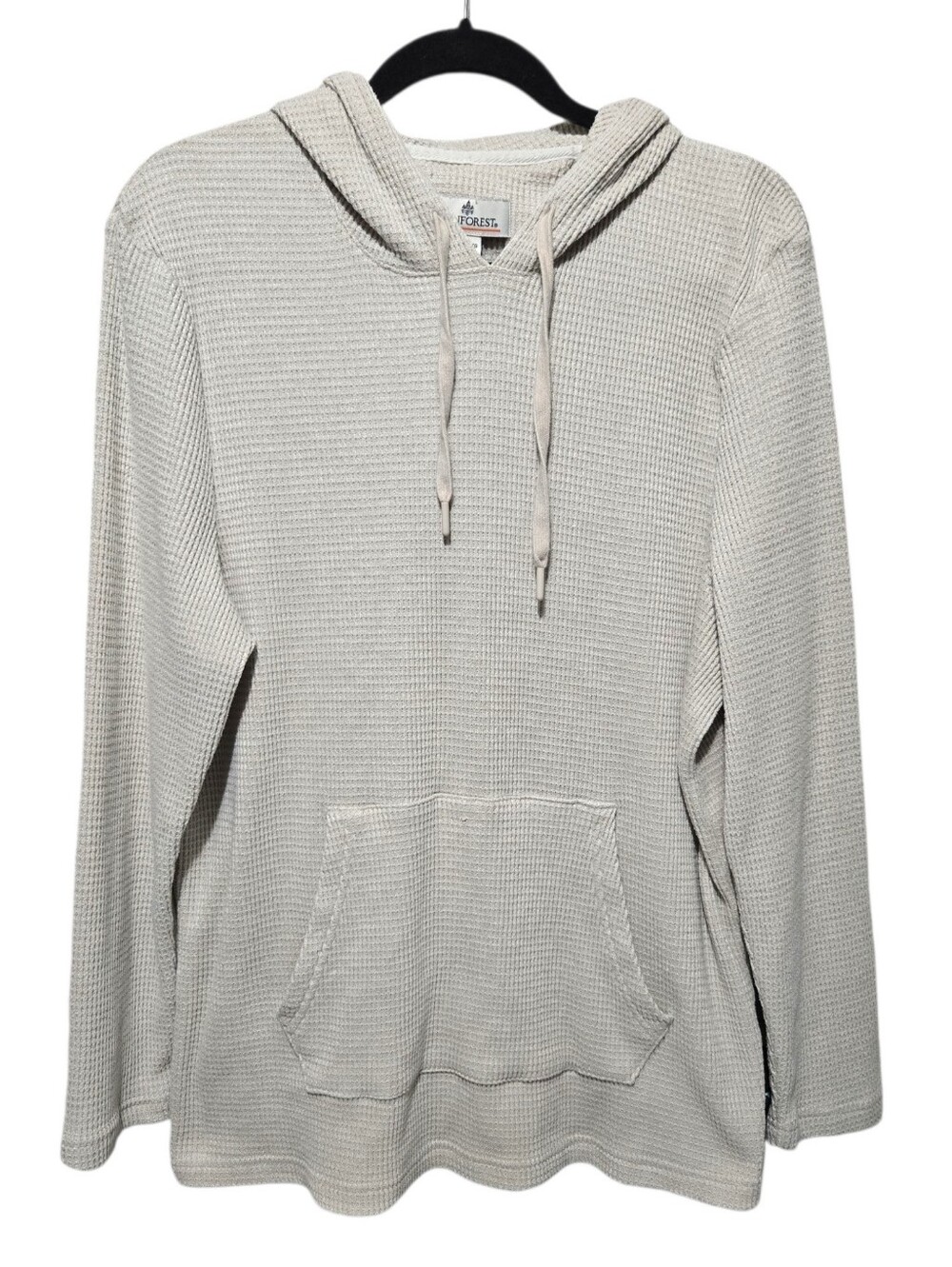 RAINFOREST Waffle-Knit Hooded Pullover - Light Oatmeal Size XL Gorpcore Grunge